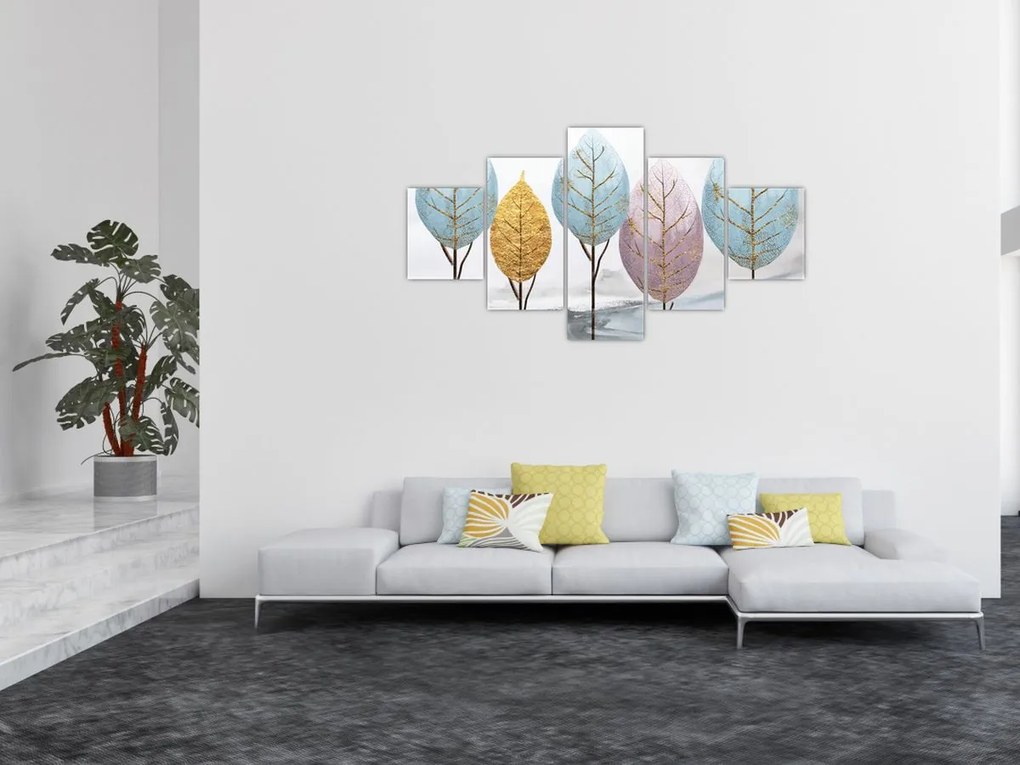 Obraz - Designowe drzewa (125x70 cm)