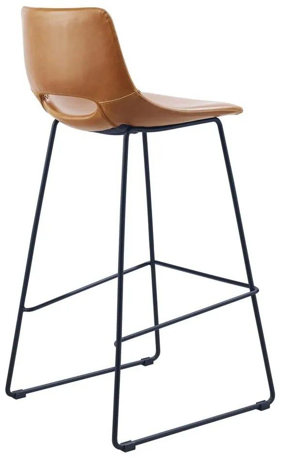 Koniakowy hoker z imitacji skóry (wysokość siedziska 76 cm) Zahara – Kave Home