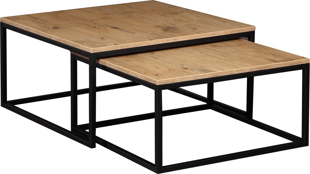 Zestaw stolików kawowych w stylu loft Dual