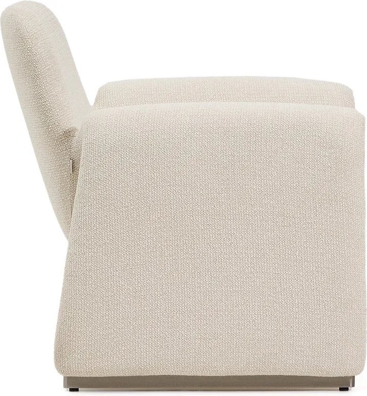 Beżowy fotel z tkaniny szenilowej Melvia – Kave Home