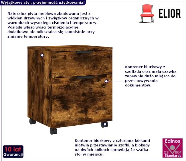 Szafka Biurkowa W Kolorze Przydymionego Dębu A4-N24