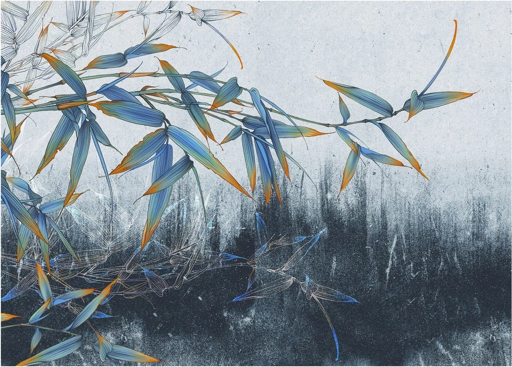 Obraz na szkle - Bambus na ścianie (70x50 cm)