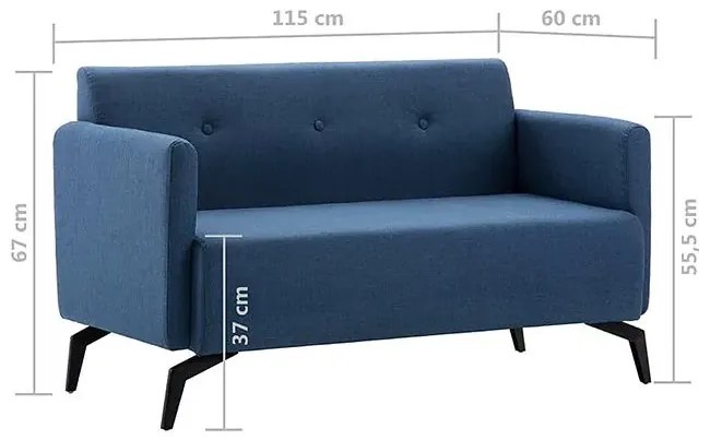 Stylowa 2-osobowa sofa Rivena 2X - niebieska