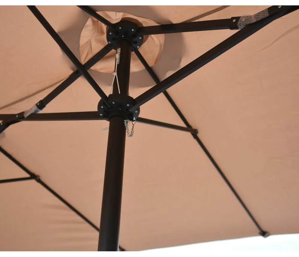 Beżowy parasol ogrodowy 456x270 cm Double – Rojaplast