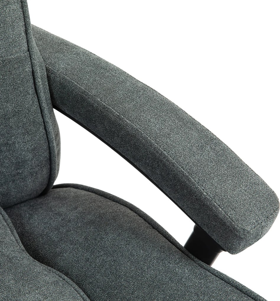 HOMCOM Duży wysoki fotel biurowy, nośność 200 kg, mocna konstrukcja, miękki pokrowiec, Szary