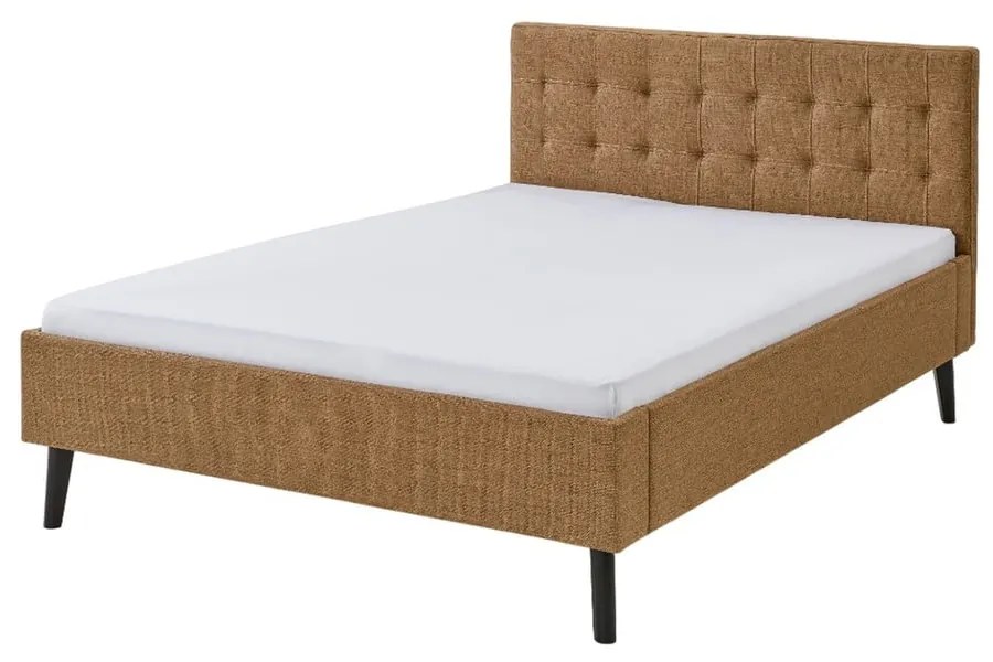 Brązowe tapicerowane łóżko dwuosobowe 140x200 cm Empire – Meise Möbel