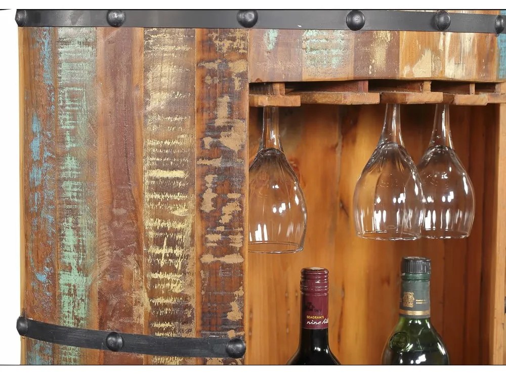Szafka na wino z drewna z recyklingu liczba butelek 8, 60x115 cm Kaveri – Interia Home & Living