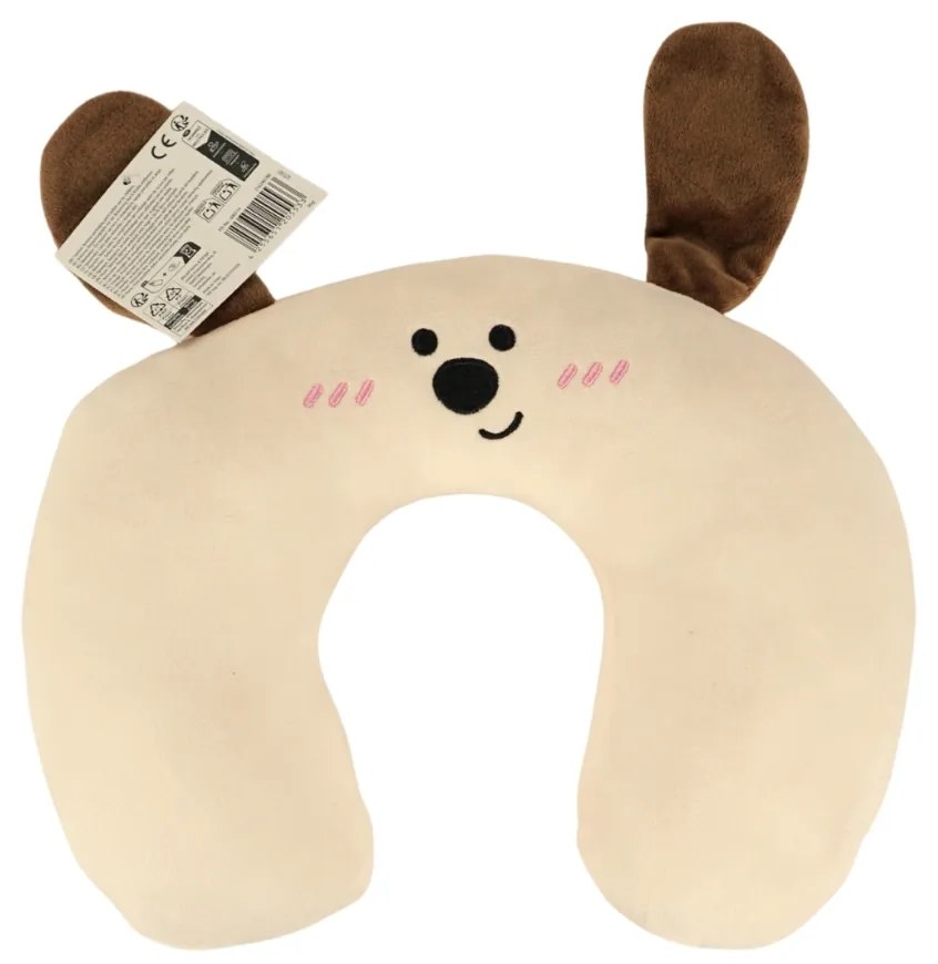 Poduszka podróżna TRAVEL FRIENDS 33x25 cm pluszowa - różne kolory Kolor: Beżowy