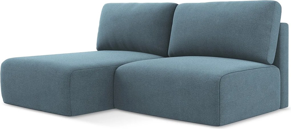 Otwarty Lewy narożnik z funkcją spania - z tkaniny strukturalnej - jasny niebieski - KONA