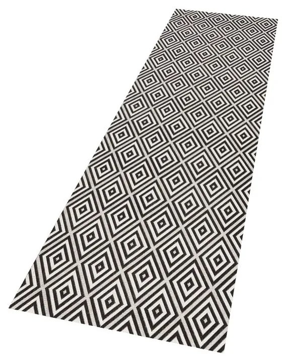 Czarno-biały chodnik odpowiedni na zewnątrz NORTHRUGS Karo, 80x200 cm