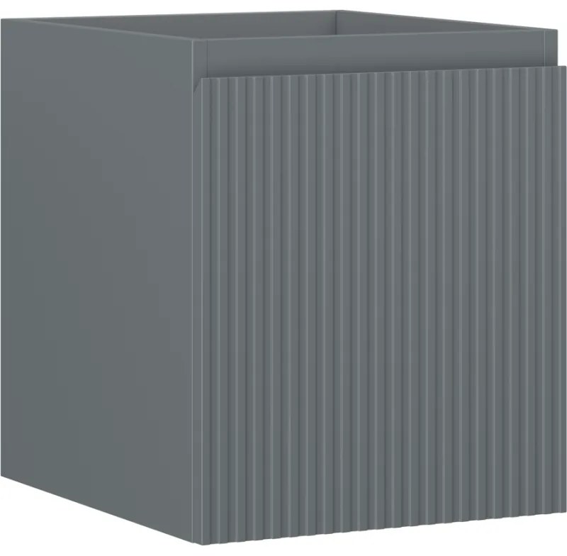 Mexen Rivel szafka łazienkowa podumywalkowa 40 cm, 1 szuflada, ryflowana , szara mat - 91A20-04047-1-BF66