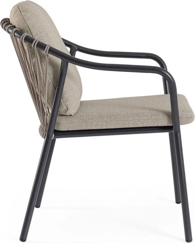 Jasnobrązowe metalowe krzesło ogrodowe Edvige – Bizzotto