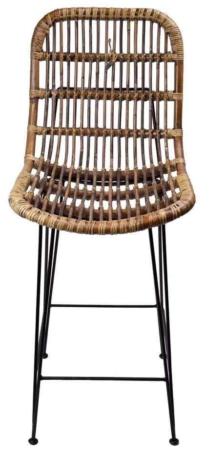 Brązowy rattanowy hoker 106 cm – Ego Dekor