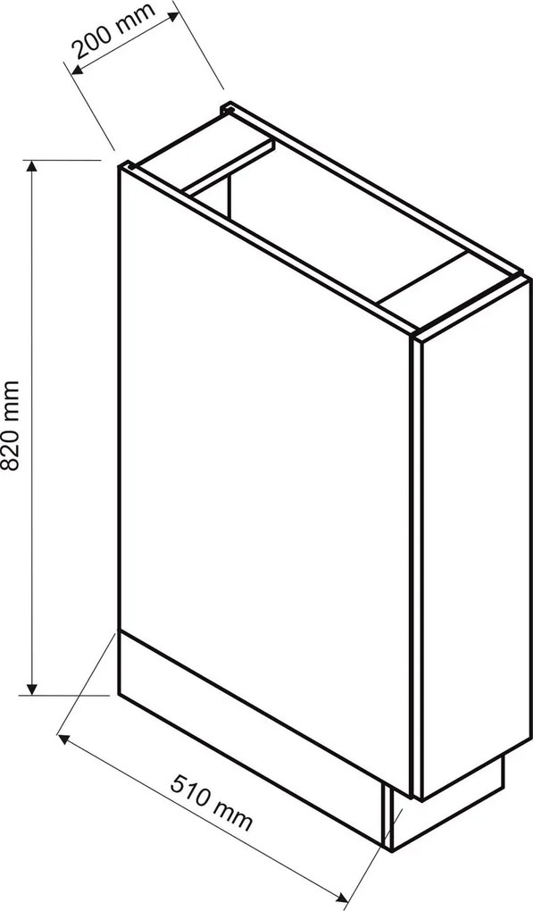 Szafka cargo 20 cm dąb artisan + czarny - Orfa 4X