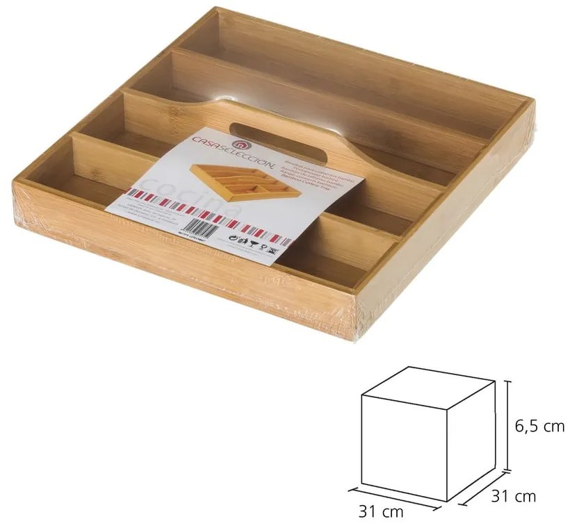 Bambusowy organizer do szuflady Casa Selección, 31x31 cm