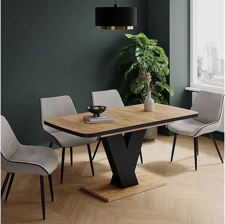 Stół jadalny czarny/złoty dąb 120x80x77.4 fenaro