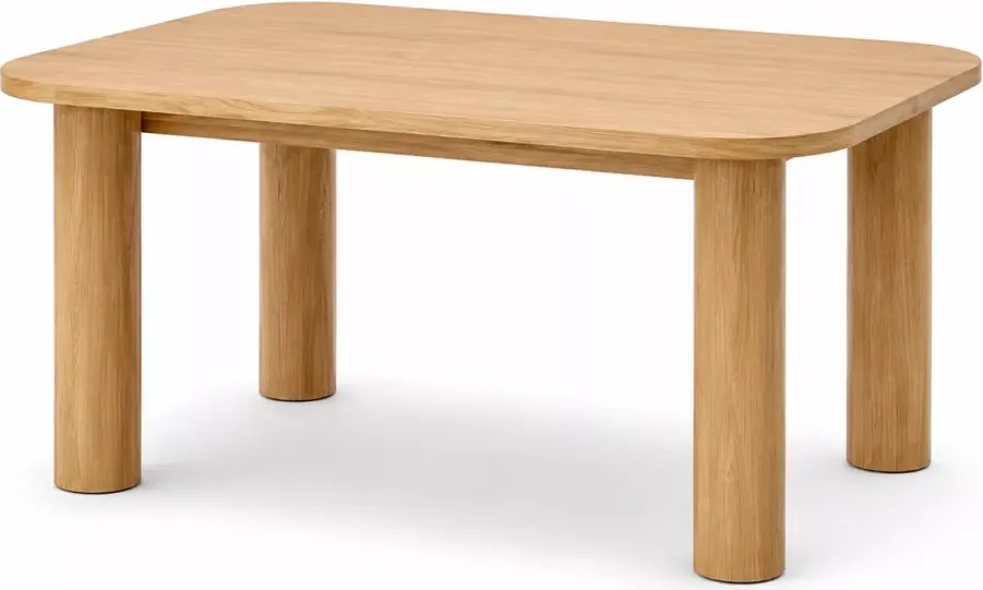 Nowoczesny prostokątny stół Casey z rozkładanym blatem 160-240 cm z naturalnej okleiny w kolorze dąb naturalny do kuchni salonu