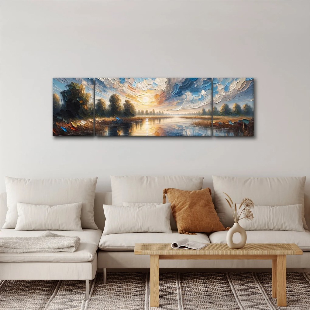 Obraz - Obraz słońca nad wodą (170x50 cm)