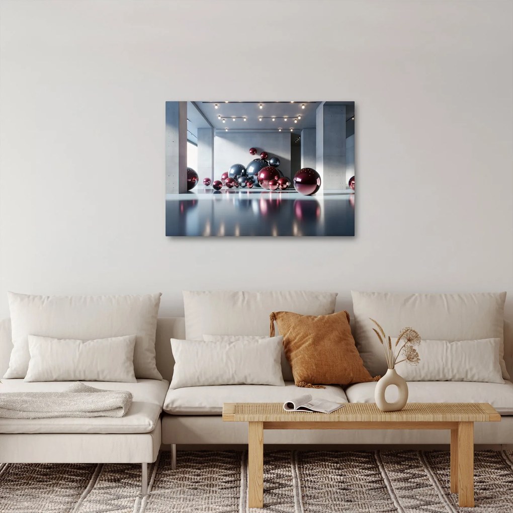 Obraz - 3D przestrzeń z kulami II. (70x50 cm)