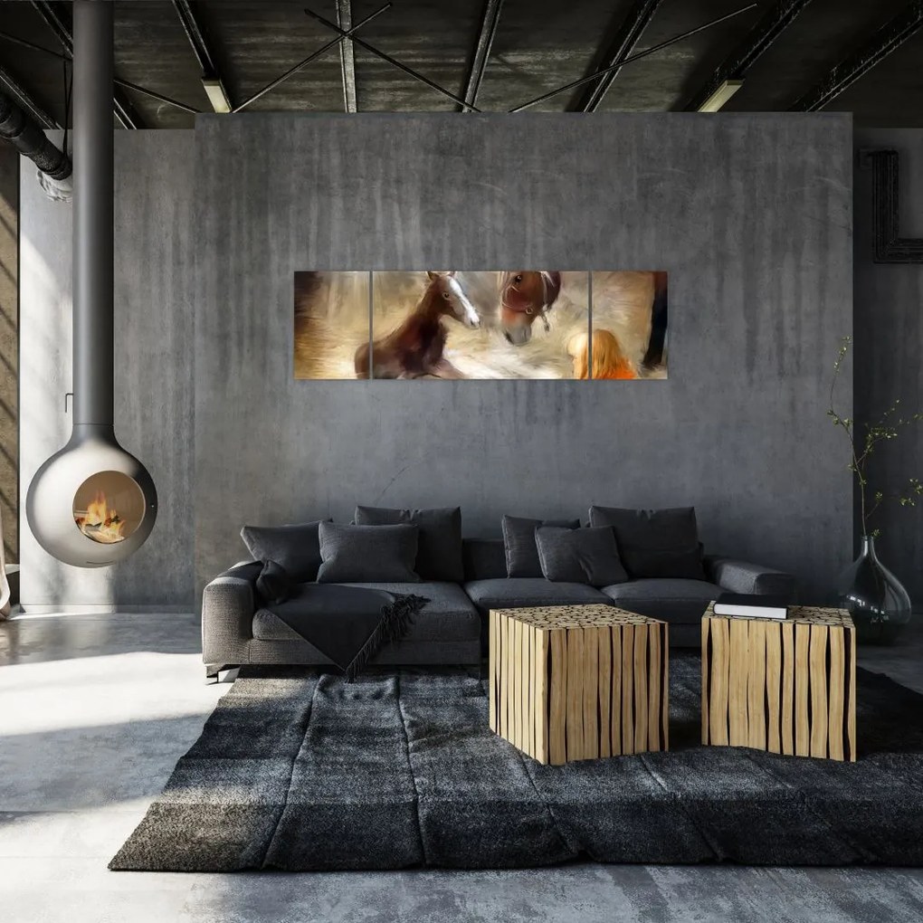 Obraz - Witaj na świecie, źrebaku (170x50 cm)