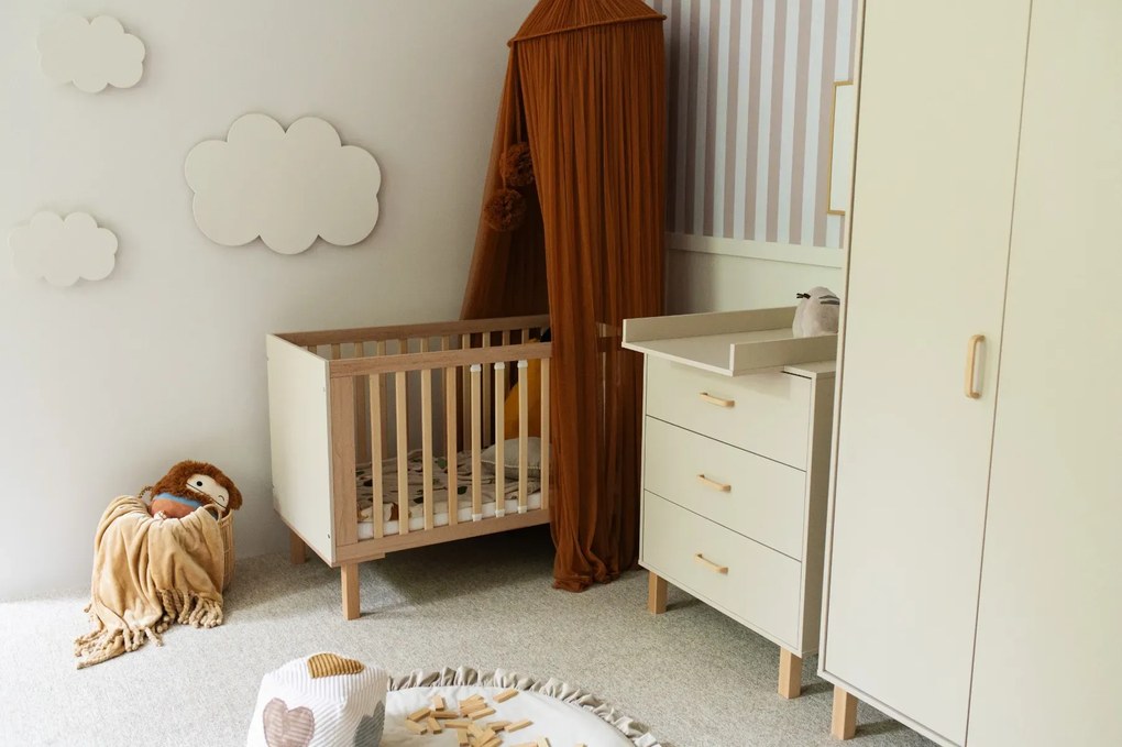 Łóżeczko dziecięce LAURA 120x60 buk/szampański LITTLE SKY