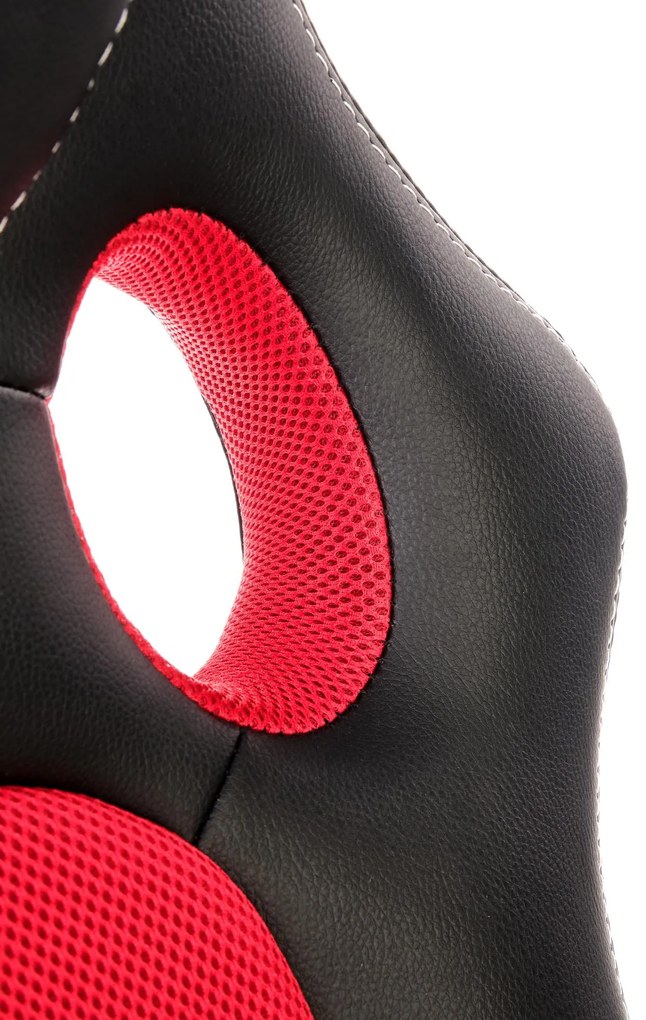 BARKLEY fotel obrotowy czarno-czerwony,gamingowy, TILT, tkanina membranowa