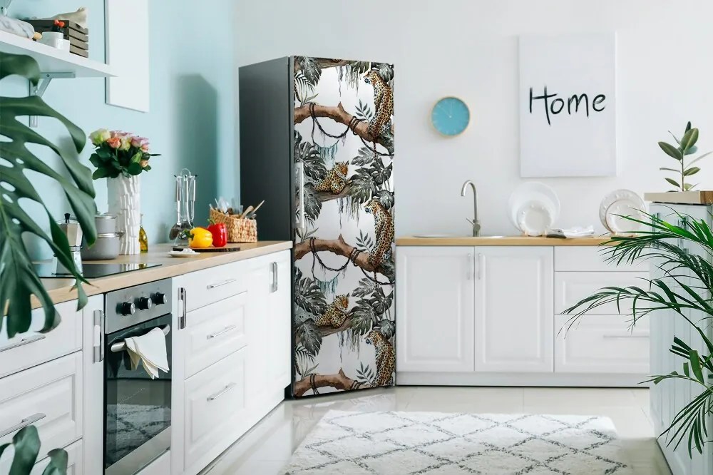 Osłona magnetyczna na lodówkę Lamparty w dżungli