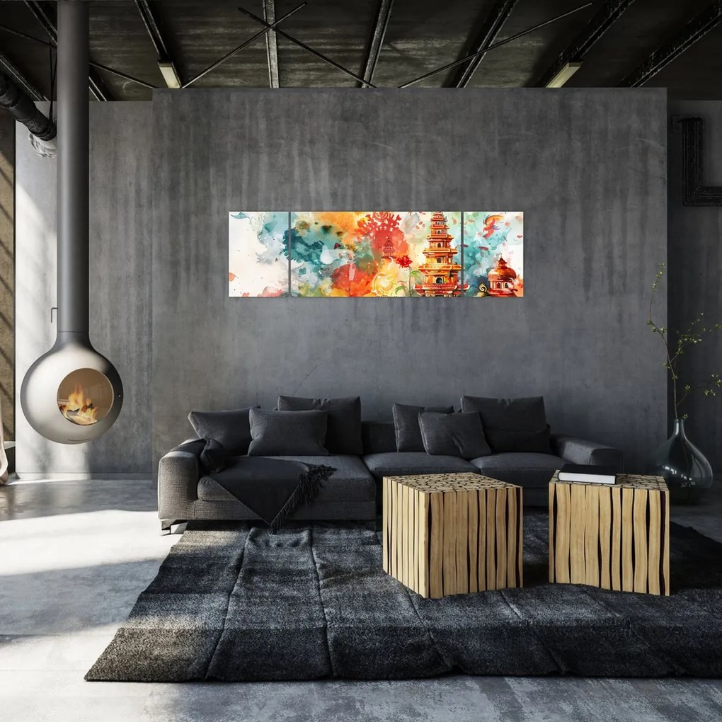 Obraz - Ilustracja akwarelowa (170x50 cm)