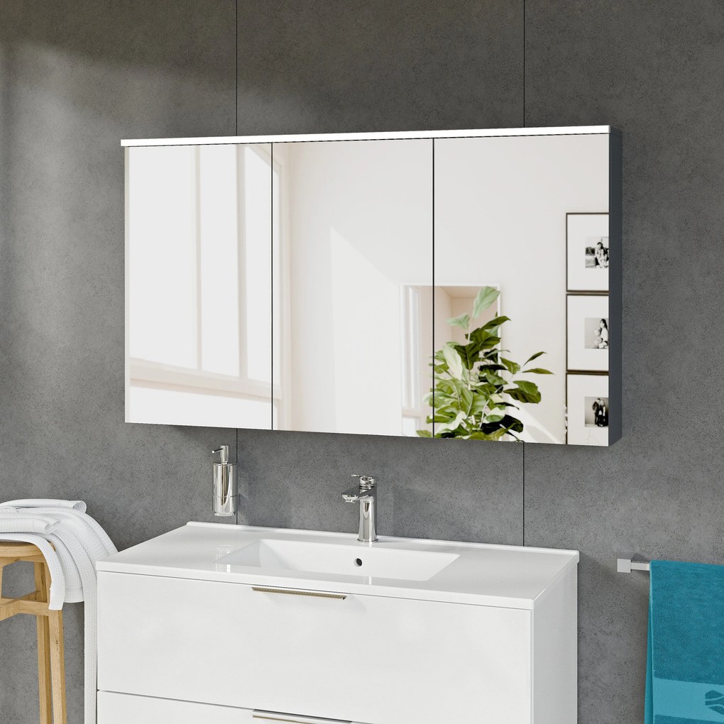 Szafka łazienkowa SOLO z oświetleniem LED i lustrem 120 cm