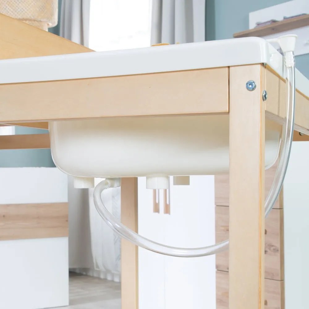Biało-naturalny przewijak w dekorze brzozy Baby Pool – Roba