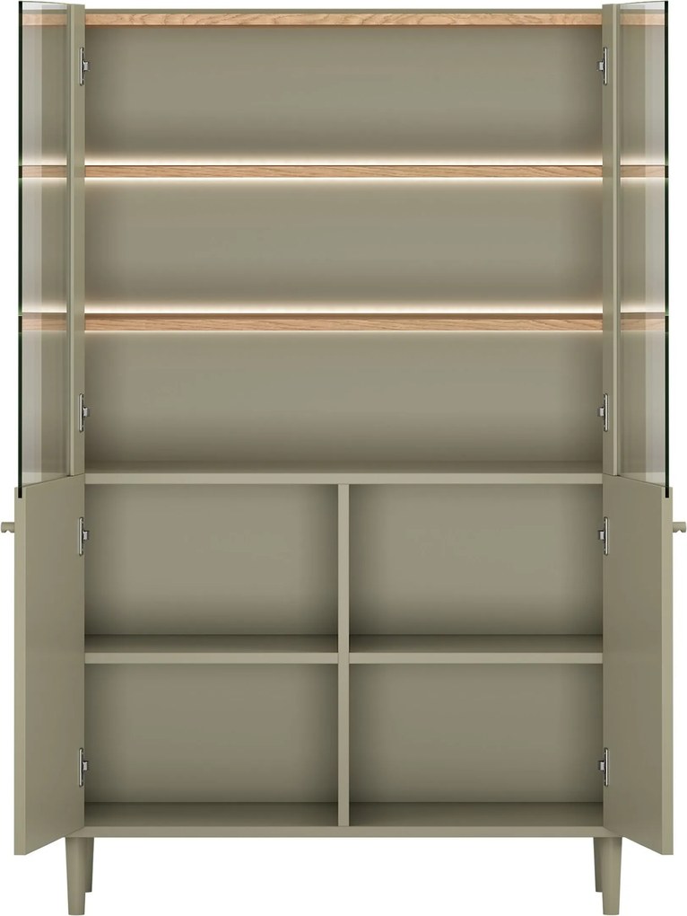 Witryna Elivo 100 cm dwudrzwiowa na nóżkach - eukaliptus / dąb baltic dune