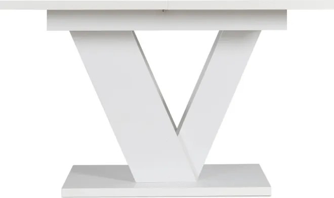 Stół Prostokątny Rozkładany CLARK 120-160 cm Biały Połysk Glamour