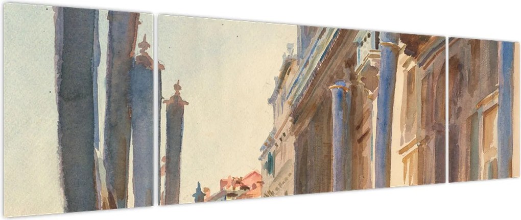 Obraz - John Singer Sargent, Gondola Moorings on the Grand Canal, reprodukcje (170x50 cm)
