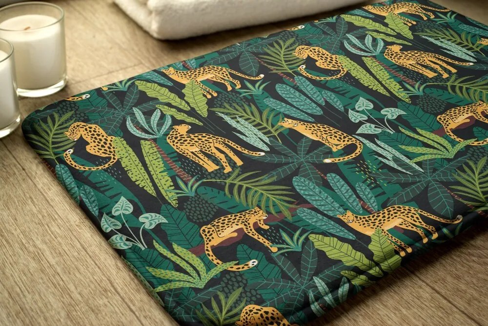 Dywanik łazienkowy Dywanik łazienkowy Zwierzę Gepard Rośliny