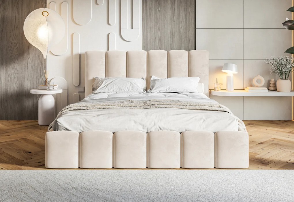 Łóżko Slim 11 z pojemnikiem i stelażem 180x200 cm, kolor Amor Velvet 4304