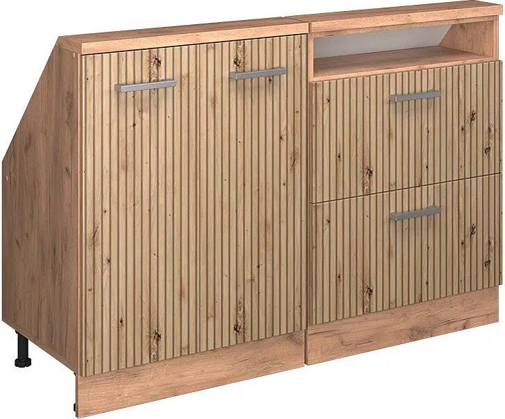 Zestaw szafek na dach skośny dąb artisan/dąb goldkraft 120x46x81.6 rion