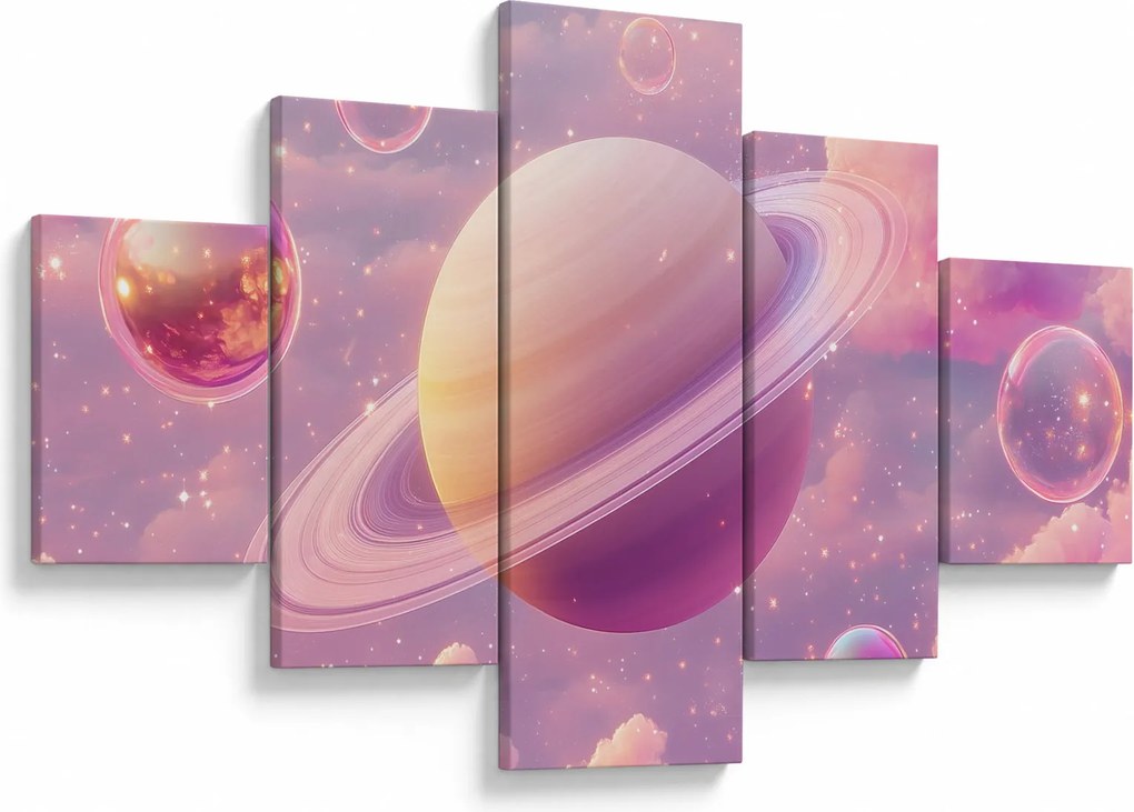 Obraz - Różowa planeta (125x70 cm)