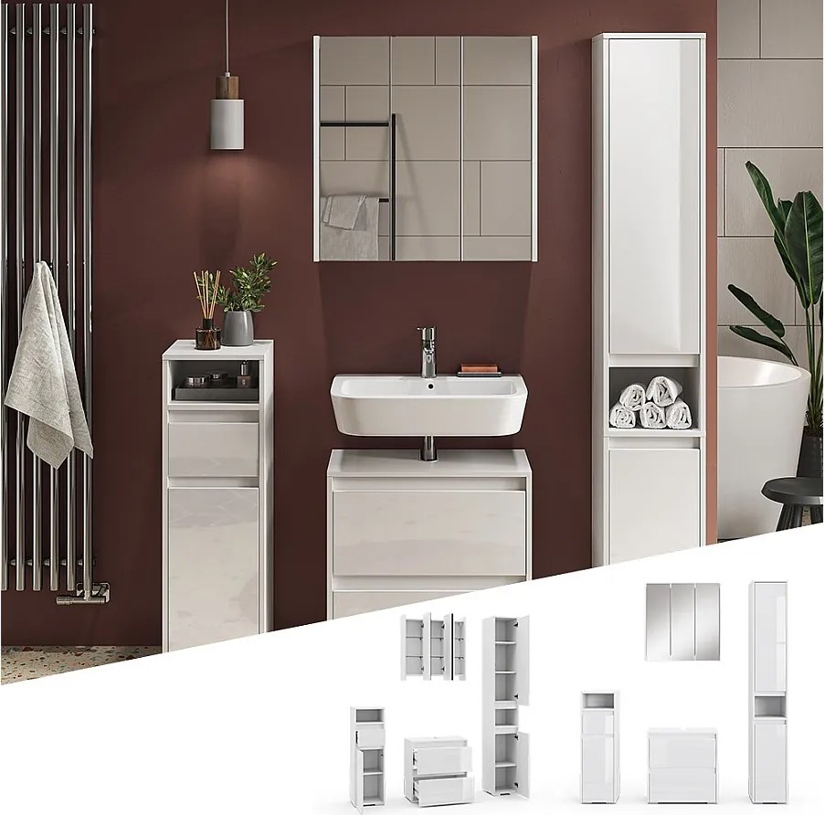 Zestaw mebli łazienkowych biały 60x30x62 majest