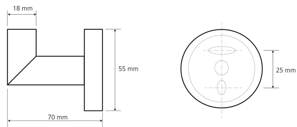 SAPHO XR208 X-Round wieszak,  srebrny