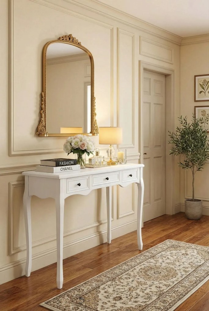 Biała konsola z 3 szufladami A7-S78