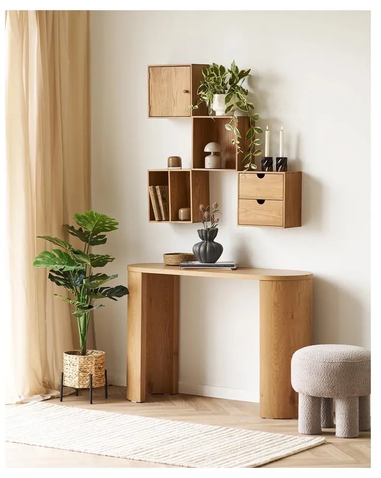 Wielopoziomowa półka z litego drewna dębowego w naturalnym kolorze 18 cm Townsville – House Nordic