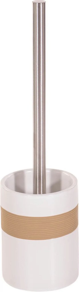 Ceramiczny pojemnik na szczotkę BEIGE + szczotka WC