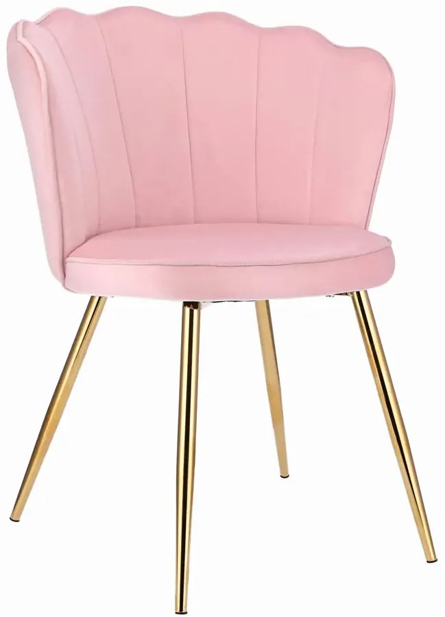 Różowe krzesło muszelka w stylu glamour M6-K42