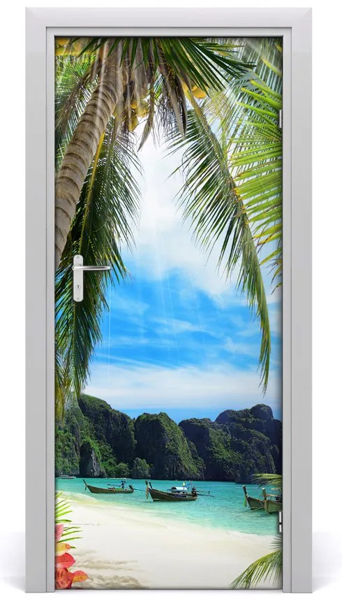 Naklejka fototapeta na drzwi Tropikalna plaża