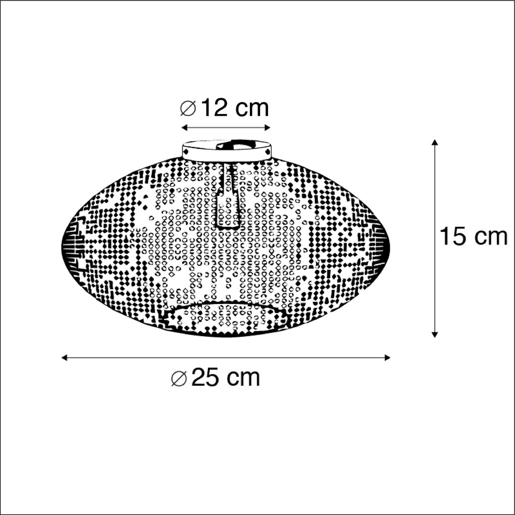 Orientalna lampa sufitowa czarna ze złotem 25 cm - Radiance
