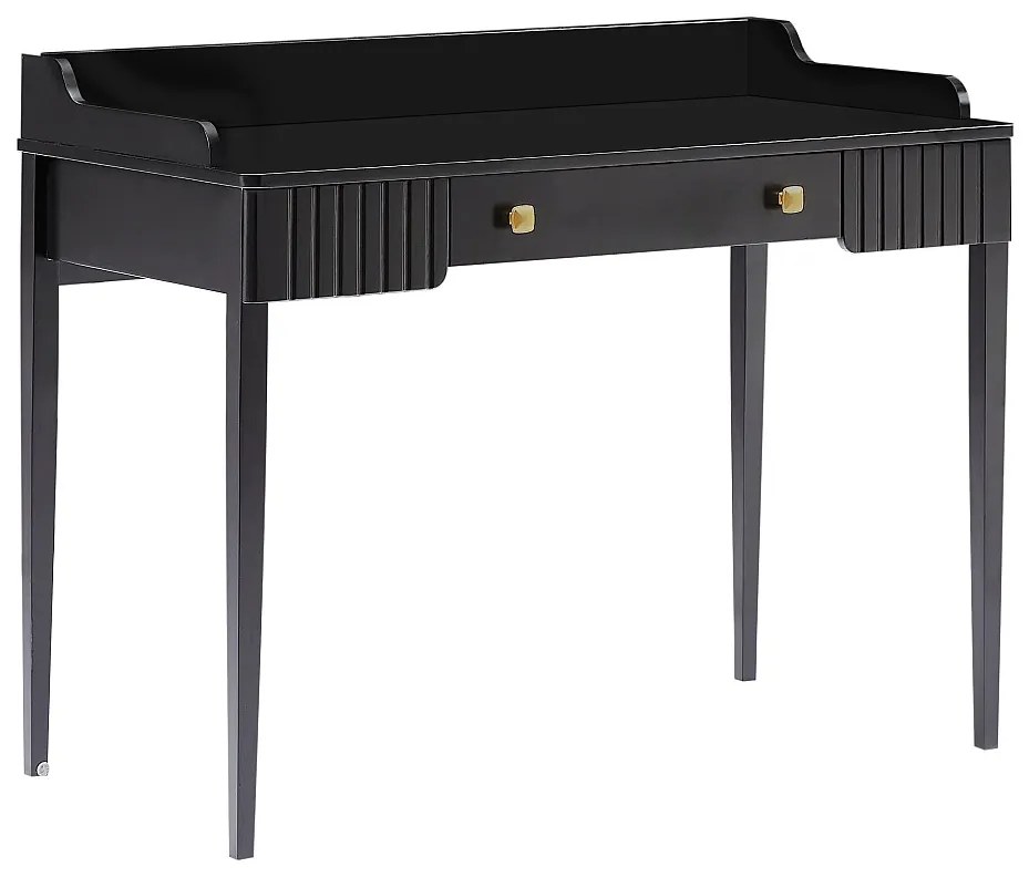 Biurko konsola z 1 szufladą - MDF - Czarny mat - RENEVI marki Pascal Morabito