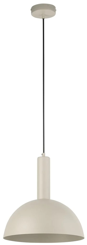 Vitrum M kopuła szary beż -minimalistyczna, lampa wisząca pojedyncza-średnica 30cm