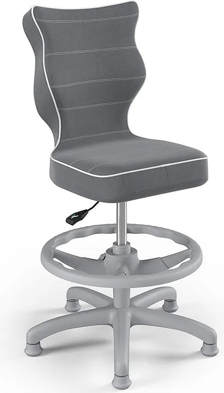 Obrotowe krzesło dziecięce z podnóżkiem Petit Grey rozmiar 3 (119-142 cm)