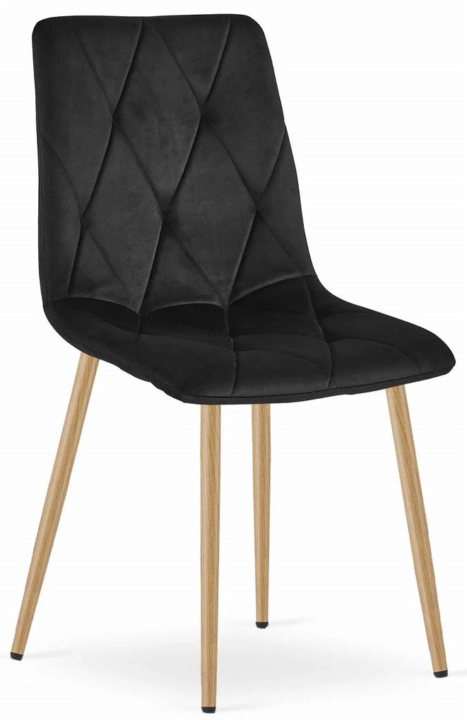 Czarne krzesło do kuchni LIBRA aksamitne