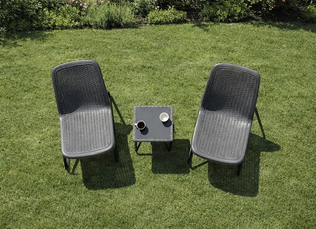 Zestaw mebli ogrodowych Spritz DC30+DT07 na taras i balkon, kolor szary